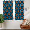 MIORON Abstract Geometric Orange Blue Hexagon Blackout Curtains, Modern Sense of Technology Eyelet Window Curtains, 2 Panels Noise Reducing Drapes for Bedroom Living Room Gaming Room (55" W x 63" L) view 3