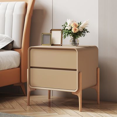 White Nightstand,Side End Table for Bedroom,Bedside Table for Small Spaces,Easy to Assemble,Mortise and tenon structure,Large capacity storage,Practical grooved handle. ( Color : Brass , Size : 30x40x