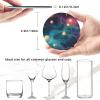 6 Pcs Magic Space Drink Coasters with Holder Leather Coaster Coffee Cup Pad Drinking Cup Mat Set Coffee Table Drinks Coasters for Modern Home Decor,4 Inches view 3