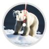 Polar Bear Print Christmas Tree Skirts with Tassel Soft Christmas Tree Mat Xmas Tree Skirt Ornaments Traditional Christmas Tree Carpet Soft for Holiday Party Xmas Decorations 36" view 1