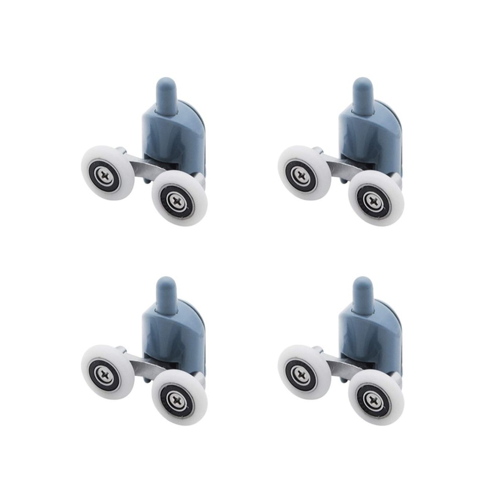 SBTRKT 4pcs/Set ABS Chrome-Plated Zinc Alloy Double Pop-up Casters, Shower Glass Door Rollers, Bearing Rollers Spare Parts, Cabinet Door Hardware (Color : BEIGE-25MM)