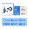 SBTRKT 4pcs/Set ABS Chrome-Plated Zinc Alloy Double Pop-up Casters, Shower Glass Door Rollers, Bearing Rollers Spare Parts, Cabinet Door Hardware (Color : BEIGE-25MM) view 2