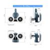 SBTRKT 4pcs/Set ABS Chrome-Plated Zinc Alloy Double Pop-up Casters, Shower Glass Door Rollers, Bearing Rollers Spare Parts, Cabinet Door Hardware (Color : BEIGE-25MM) view 3