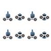SBTRKT 4pcs/Set ABS Chrome-Plated Zinc Alloy Double Pop-up Casters, Shower Glass Door Rollers, Bearing Rollers Spare Parts, Cabinet Door Hardware (Color : BEIGE-25MM) view 4