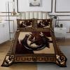 Western Cowboy Bedspread King Size,Texas Star Horseshoes Rustic Coverlet Set,Boys Girls Adults Room Decor,Farmhouse Cow Fur Wooden Plank Quilted Coverlet,Brown Retro Bedding Quilt,2 Pillowcases view 2