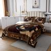Western Cowboy Bedspread King Size,Texas Star Horseshoes Rustic Coverlet Set,Boys Girls Adults Room Decor,Farmhouse Cow Fur Wooden Plank Quilted Coverlet,Brown Retro Bedding Quilt,2 Pillowcases view 3