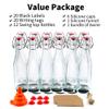 UrSpeedtekLive 12 Pack 12oz Swing Top Glass Bottles, 375ML Square Bottles with Airtight Stoppers for Kombucha, Kefir, Vanilla Extract, Beer(Bonus Gaskets, Labels and Funnel) view 4