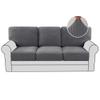 H.VERSAILTEX Multi-Pieces Couch Covers for 3 Cushion High Stretch Sofa Cover Jacquard Textured Washable Twill Fabric(3 Seat Covers Plus 3 Back Cushion Covers, Grey) view 1