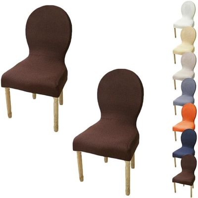 LUXRUB Round Back Dining Chair Cover 2/4/6PCS High Stretch Chair Protective Cover Modern Special-Shaped Dining Table Chair Slipcovers Hotel Banquet Stool Cover (Color : 03, Size : 2pcs)