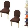 LUXRUB Round Back Dining Chair Cover 2/4/6PCS High Stretch Chair Protective Cover Modern Special-Shaped Dining Table Chair Slipcovers Hotel Banquet Stool Cover (Color : 03, Size : 2pcs) view 1