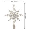 ABOOFAN Christmas Tree Star Silver Tree Topper Bethlehem Star Treetop 8 Pointed Glitter Star Treetop Christmas Tabletop Decoration for Holiday Party Winter Home Party view 2