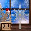 ABOOFAN Christmas Tree Star Silver Tree Topper Bethlehem Star Treetop 8 Pointed Glitter Star Treetop Christmas Tabletop Decoration for Holiday Party Winter Home Party view 3