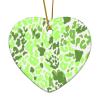 Green and Light Gray Leopard Ornament for Xmas Tree Decoration Heart Shape Ceramic Christmas Ornament Double Sided Holiday Collectible Xmas Souvenir Stocking Stuffer Gift for Friend Family view 1