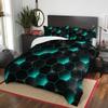 Geometric Black Green Neon Comforter Set,Light Honeycomb 3 Piece Bedding Set Twin for Teen Boys,Modern Bedding Quilt Set Geometry Decor,Microfiber Lightweight 1 Comforter 2 Pillowcases All Season view 4