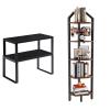 YMYNY Cabinet Shelf Organizer, Freestanding Corner Bookshelf, HSR002B+HBR006H view 1
