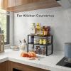 YMYNY Cabinet Shelf Organizer, Freestanding Corner Bookshelf, HSR002B+HBR006H view 2