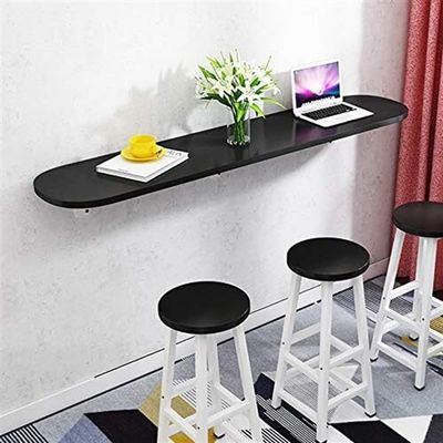 CHIPEL Folding Table Wall-Mounted Table, Multi-Function Floating Drop-Leaf Dining Desk, Heavy Duty Workbench Computer Desk for Study, Kitchen, Dinner, Laundry, Etc No Chairs