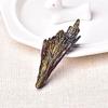 GAJUST 1pc Natural Quartz Crystal Jet Rainbow Titanium Cluster Specimen Electroplate Color Feather Shape Ornament view 3