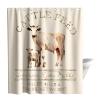 Final Friday Rustic Fabric Shower Curtain Sets Farmhouse Bathroom Decor Sets Abstract Animal Cattle Feed Cow with Hooks Waterproof Washable Ivory White 60Wx72H Teal view 1