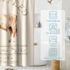 Final Friday Rustic Fabric Shower Curtain Sets Farmhouse Bathroom Decor Sets Abstract Animal Cattle Feed Cow with Hooks Waterproof Washable Ivory White 60Wx72H Teal view 4