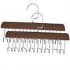 Belt Hanger for Closet,2 Pack Belt Hanger w/16 Hooks, Space Saving Hanger, Sturdy and Durable Scarf Organizer and Storage for Tops, Bras, Camisoles, Scarfs or Tie (Brown) view 1