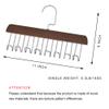 Belt Hanger for Closet,2 Pack Belt Hanger w/16 Hooks, Space Saving Hanger, Sturdy and Durable Scarf Organizer and Storage for Tops, Bras, Camisoles, Scarfs or Tie (Brown) view 2
