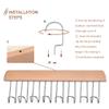 Belt Hanger for Closet,2 Pack Belt Hanger w/16 Hooks, Space Saving Hanger, Sturdy and Durable Scarf Organizer and Storage for Tops, Bras, Camisoles, Scarfs or Tie (Brown) view 3