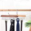 Belt Hanger for Closet,2 Pack Belt Hanger w/16 Hooks, Space Saving Hanger, Sturdy and Durable Scarf Organizer and Storage for Tops, Bras, Camisoles, Scarfs or Tie (Brown) view 4