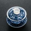 160ml Jingdezhen Blue and White Porcelain Tea Tureen Bowl Handmade Ceramic Teacup Gaiwan view 3