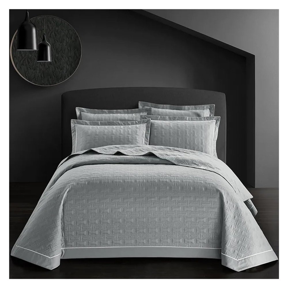 QuKan Bed, 3Pcs Luxury Cotton Throw Blanket Bedspread 245x250cm White,Pink,Gray,Blue Bed Bedsheet Pillowcase