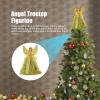Shakven Angel Treetop Figurine | Treetop Flying Angel Winged Diva Fairy Figurine Ornaments,Angel Figurines Treetop Unlit with Glitter Gold Wings in Pink Dress view 2