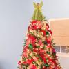Shakven Angel Treetop Figurine | Treetop Flying Angel Winged Diva Fairy Figurine Ornaments,Angel Figurines Treetop Unlit with Glitter Gold Wings in Pink Dress view 3