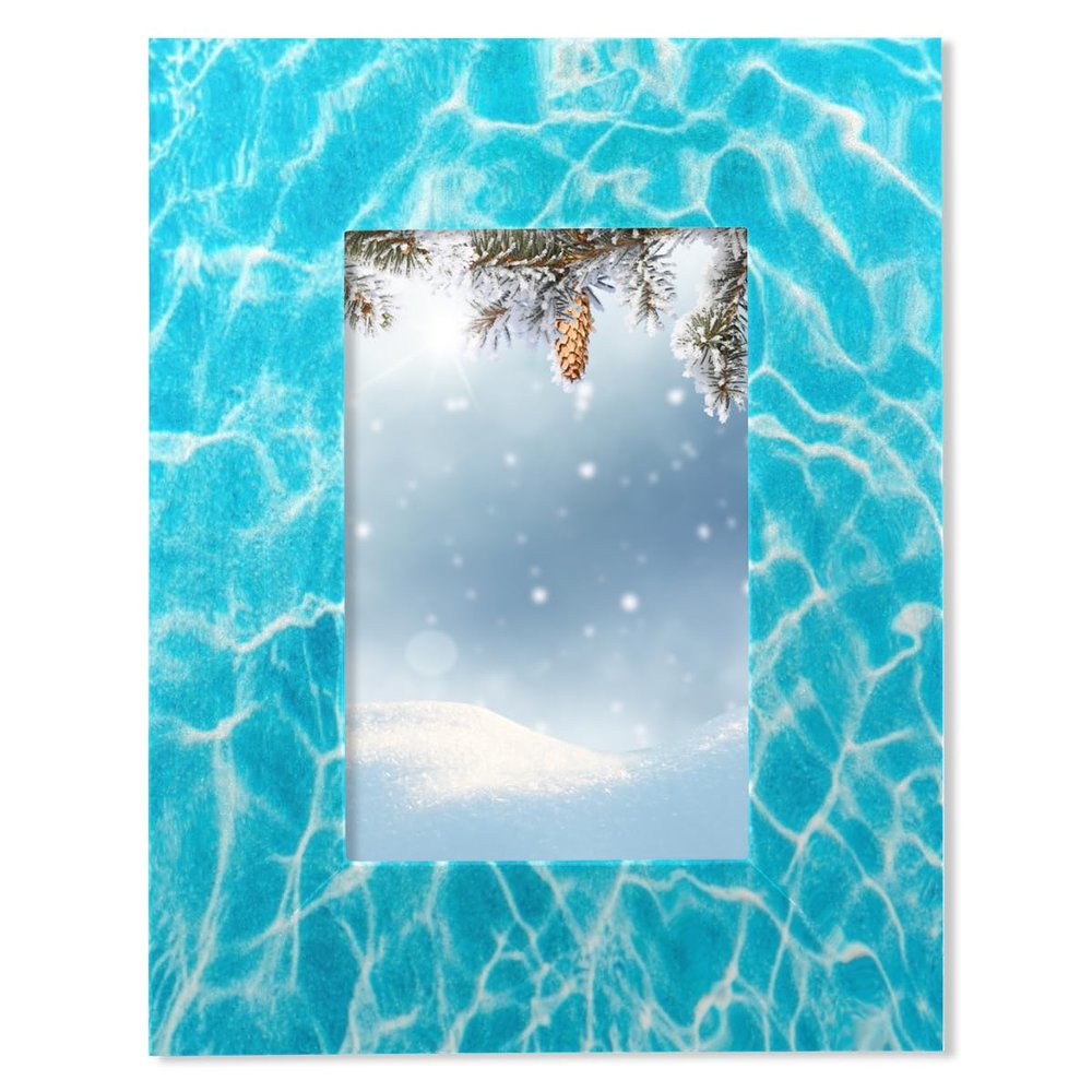 KOBLEN Pool Water Sunlight Wooden Picture Frames 4x6 Small Photo Frame for Tabletop or Wall Mount Picture Frames Display 4 by 6 Pictures, Prints, Photos, Paintings, and Kids Artwork