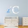 Custom Name with Elephant Wall Sticker Art Home Decal Personalized Name Vinyl Decor for Kids Boy Girl Baby Bedroom Nursery Decoration Design House Decoration YMX81 (Design 6) view 2