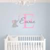 Custom Name with Elephant Wall Sticker Art Home Decal Personalized Name Vinyl Decor for Kids Boy Girl Baby Bedroom Nursery Decoration Design House Decoration YMX81 (Design 6) view 3