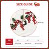 Holly Berry Branches Christmas Tree Skirt 36" Xmas Tree Skirts Mat Farmhouse Design Christmas Tree Cover Mat for Xmas Party Holiday Decorations Indoor Outdoor view 2