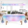 Iridescent Party Supplies Decorations,132 Pcs Disposable Iridescent Paper Party Plates Cups Knives Spoons Fork for Birthday Wedding Outdoor Picnic,Disposable Plastic Tablecloths for Dinner,Holiday view 3