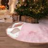 Girly Girl Christmas Tree Skirt 30" Xmas Tree Skirts Mat Farmhouse Design Christmas Tree Cover Mat for Xmas Party Holiday Decorations Indoor Outdoor view 1