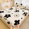 FCLDESHOP Standard Mattress and Air Bed Mattress Sheet,Autumn and Winter Warm Coral Fleece Mattress Topper, Cartoon Print Deep Pocket Mattress Protector,Flower 1,150cmx200cm (1pcs) view 3