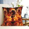 LZQPOEAS Decorative Throw Pillow Covers 18"x18" Square Pillow Covers for Sofa fire Skeletons Double Sided Throw Pillow Cases Soft Plush Decorative Cushion Cover for Living Room view 1