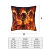 LZQPOEAS Decorative Throw Pillow Covers 18"x18" Square Pillow Covers for Sofa fire Skeletons Double Sided Throw Pillow Cases Soft Plush Decorative Cushion Cover for Living Room view 2