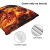 LZQPOEAS Decorative Throw Pillow Covers 18"x18" Square Pillow Covers for Sofa fire Skeletons Double Sided Throw Pillow Cases Soft Plush Decorative Cushion Cover for Living Room view 3