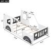 JIVOIT Classic Car-Shaped Platform Bed with Wheels, Twin Size Car Bed with Wood Slat Support, Wood Low Floor Bed Platform Bed Frame,No Box Spring Needed (White+Black, Twin 014) view 2