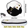 NIGOWAYS Cat Bath Rug - Cute Bath Mat,Soft and Fluffy Round Bath Rugs,Non-Slip Absorbent Bath Mats,Cat Bathroom Mats for Bathroom,Kid Room,Bedroom (Black and Whites Cats Mat, 20''x22'') view 2