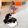 NIGOWAYS Cat Bath Rug - Cute Bath Mat,Soft and Fluffy Round Bath Rugs,Non-Slip Absorbent Bath Mats,Cat Bathroom Mats for Bathroom,Kid Room,Bedroom (Black and Whites Cats Mat, 20''x22'') view 3