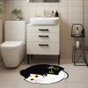 NIGOWAYS Cat Bath Rug - Cute Bath Mat,Soft and Fluffy Round Bath Rugs,Non-Slip Absorbent Bath Mats,Cat Bathroom Mats for Bathroom,Kid Room,Bedroom (Black and Whites Cats Mat, 20''x22'') view 4
