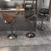 YaFiti Bar Stools Set of 3, Barstools for Kitchen Island with Bentwood Back and Leather Seat, Swivel Stools for Kitchen Counter, Bar, Pub, Black view 2