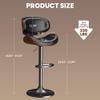 YaFiti Bar Stools Set of 3, Barstools for Kitchen Island with Bentwood Back and Leather Seat, Swivel Stools for Kitchen Counter, Bar, Pub, Black view 3