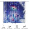 FBMLBRB Aesthetic Art Blue Sky Theme 4 Pcs Waterproof Shower Curtain Set,Modern Fantasy Indian Dreamcatcher Nebula Moon Feather with Waterproof Toilet Cover Shower Mat Rugs view 2
