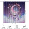 FBMLBRB Rustic Indian Dreamcatcher 4 Pcs Waterproof Shower Curtain Set,Abstract Spring Flower Feather Hummingbird Moon with Waterproof Toilet Cover Shower Mat Rugs view 2
